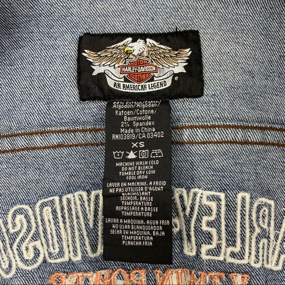 Harley Davidson Embroidered Denim Vest - Picture 13 of 16
